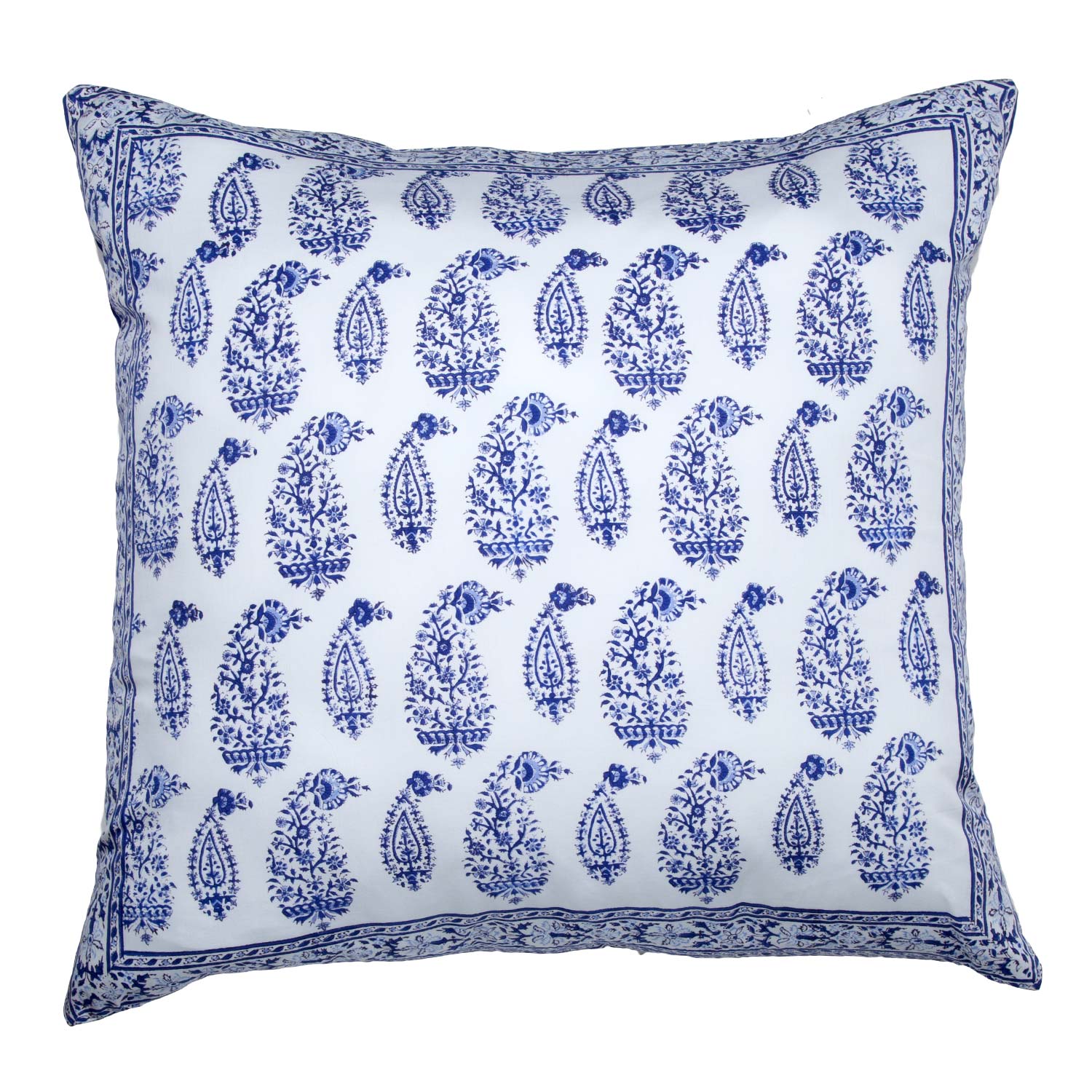 Malabar Paisley Reversible Euro - Deep Blue